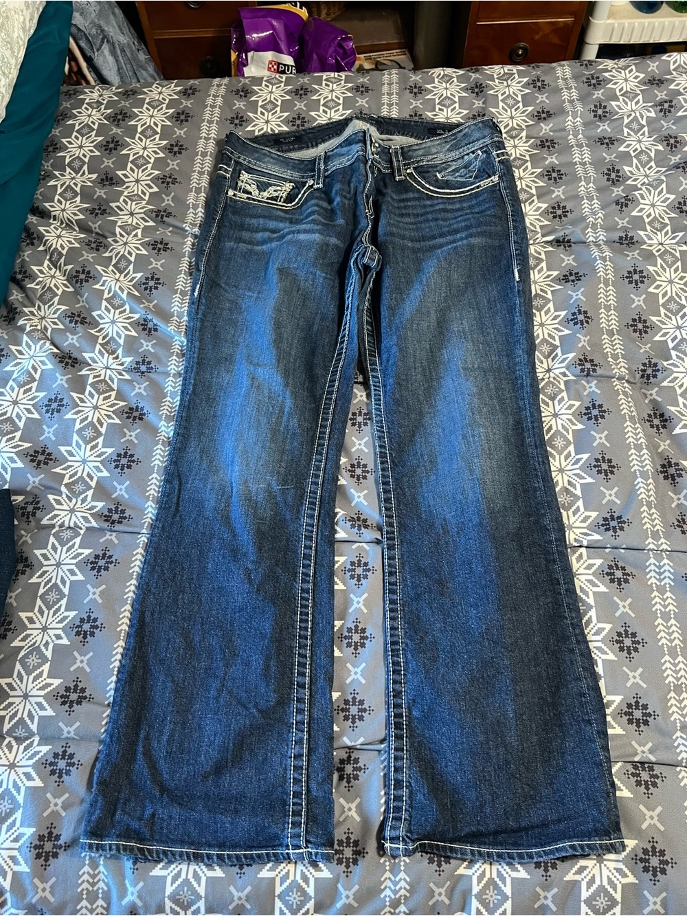 Vigoss Dark Blue Flare Jeans - Wide Leg Denim